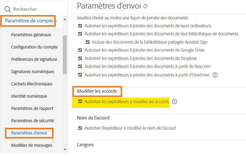 Accès aux commandes Modifier les accords