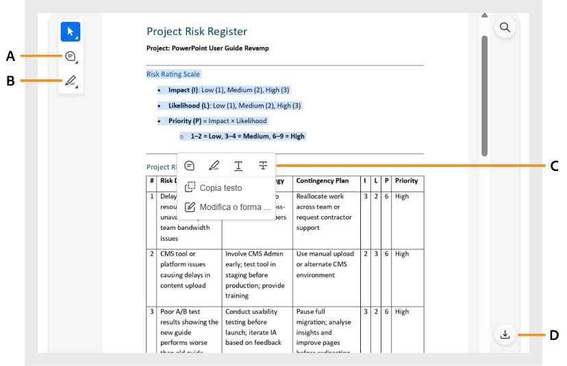 Il widget di anteprima del connettore Adobe Acrobat in ChatGPT mostra il file elaborato con le options di modifica e scaricare.