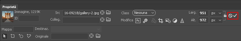 Ripristinare l’immagine alle dimensioni originali