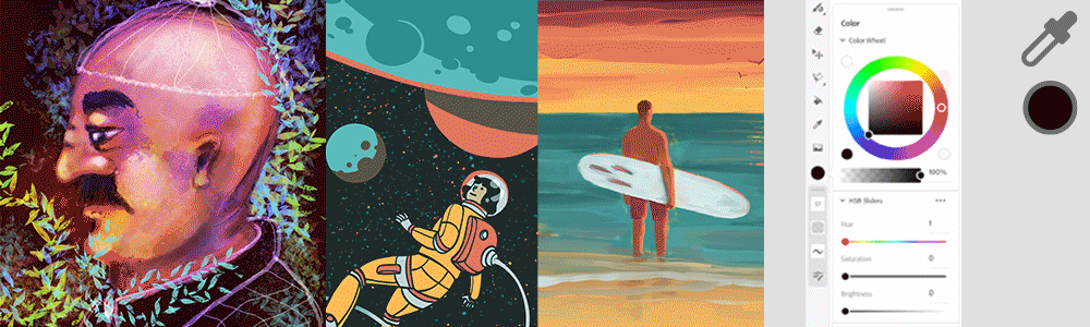 Apri il pannello Colore usando l’icona Campione colori e seleziona il colore desiderato.