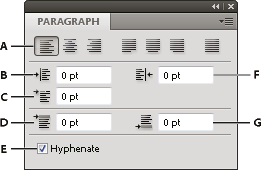 Pannello Paragrafo di Photoshop
