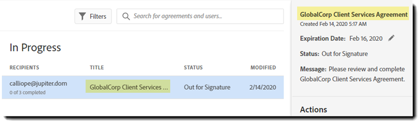 Titolo - Nome dell’accordo