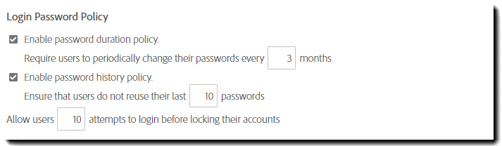 Criterio password di accesso