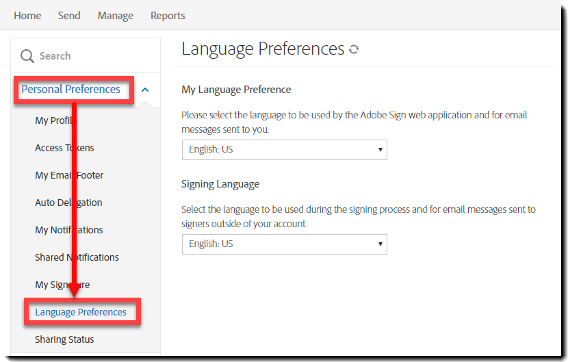 Passa a Preferenze lingua
