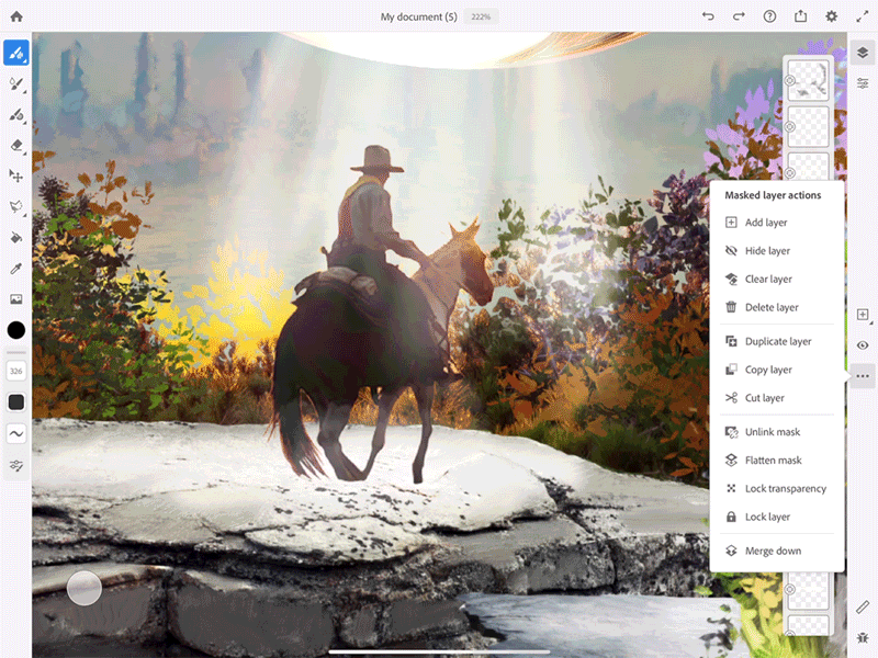 馬の影を作成する