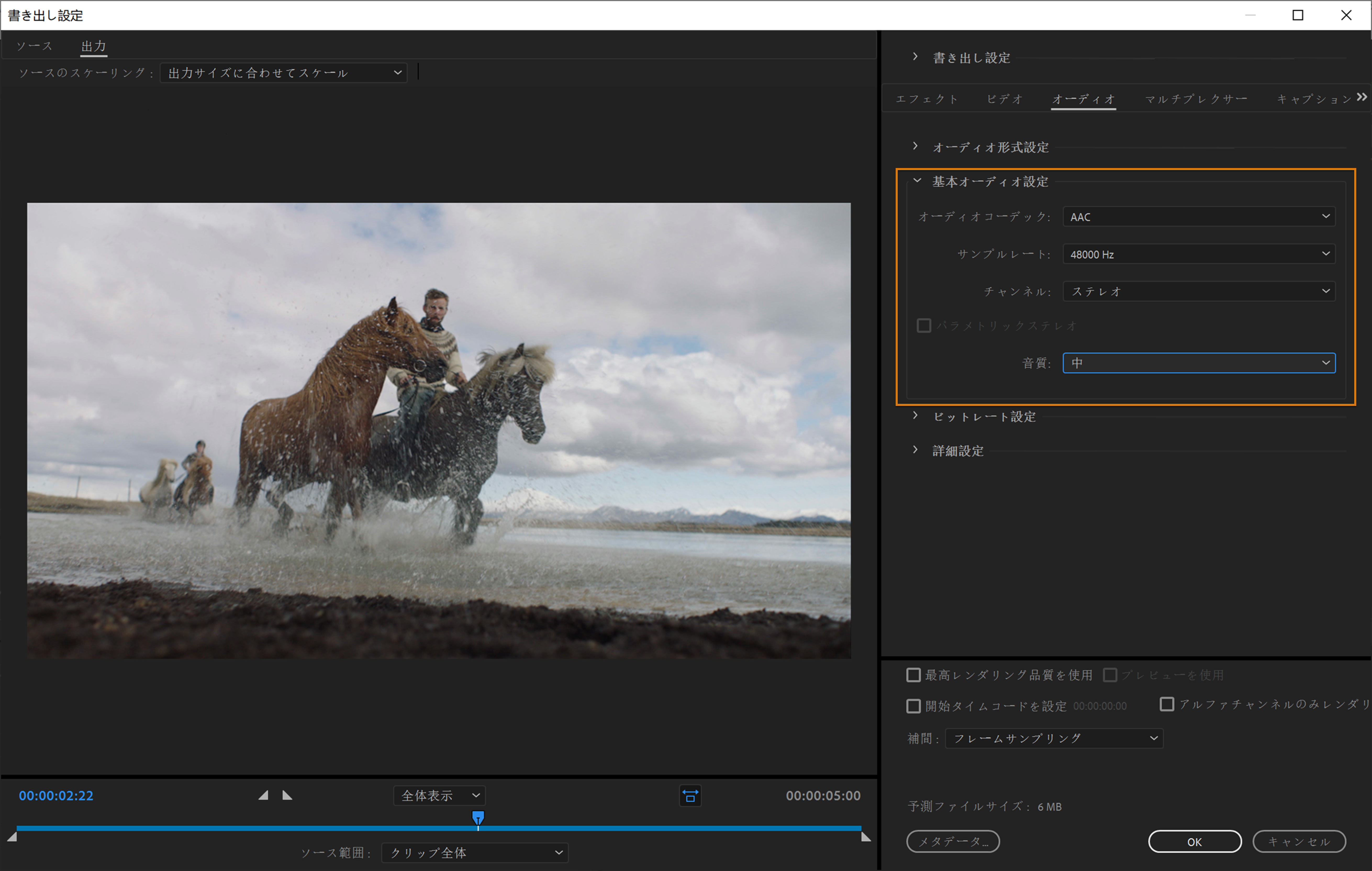 基本オーディオ設定