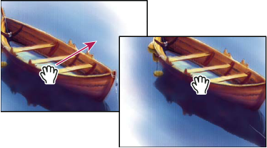 Photoshop 手のひらツールでドラッグ