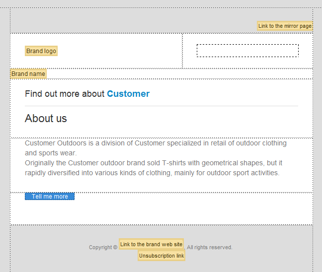 Dreamweaver의 개인 맞춤화 필드 및 콘텐츠 블록