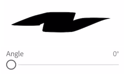 브러시 각도를 설정하여 선을 깎을 수 있습니다.