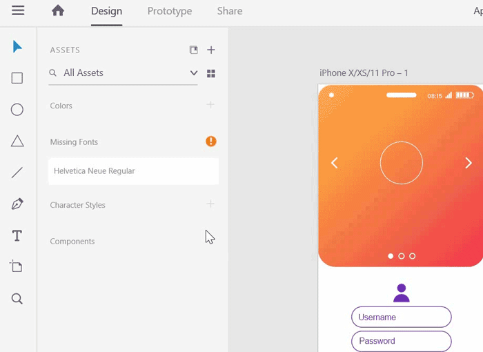 누락된 글꼴 표시기