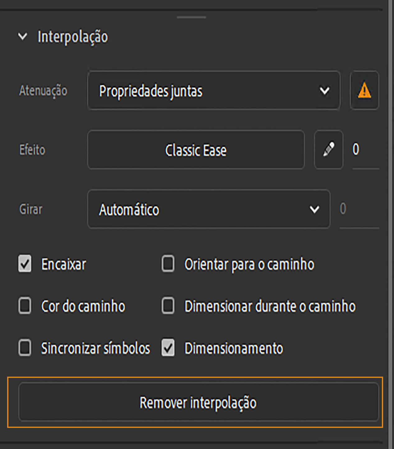 Remover interpolação