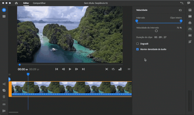 Acelerar ou desacelerar um clipe