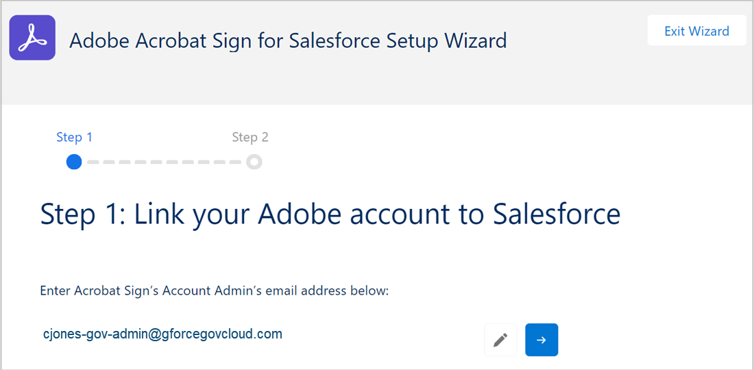 Configure o Adobe Acrobat Sign for Salesforce na Government Cloud.