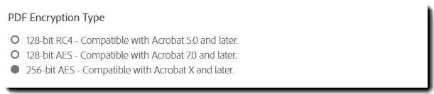 Tipo de criptografia PDF