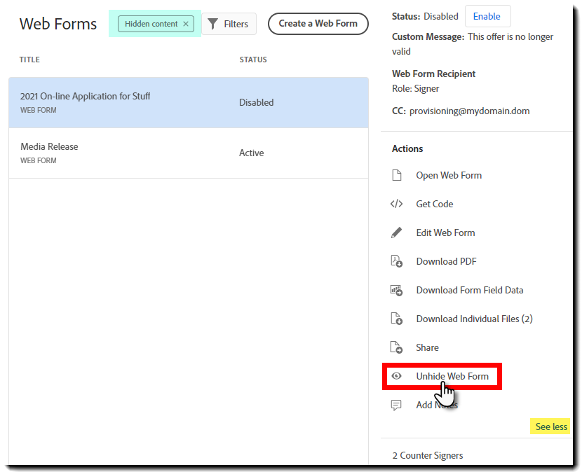 Reexibir um formulário web