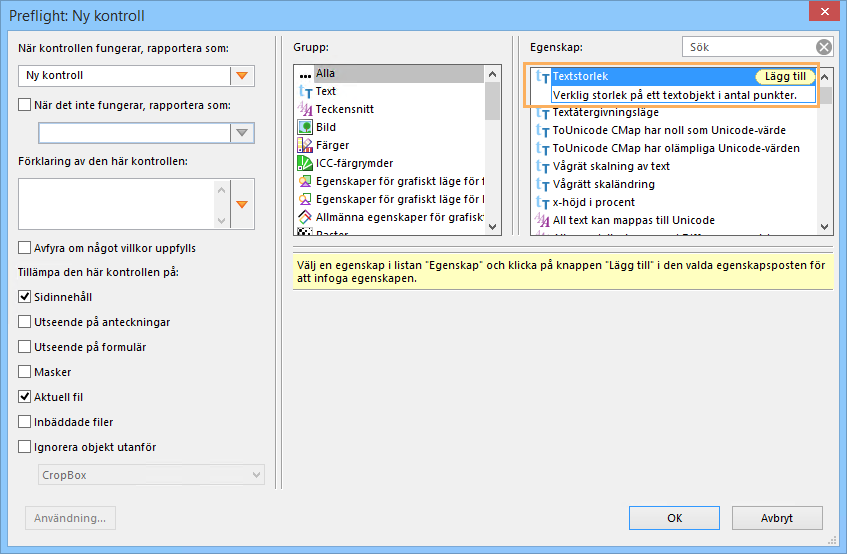 Preflight: Ny kontroll