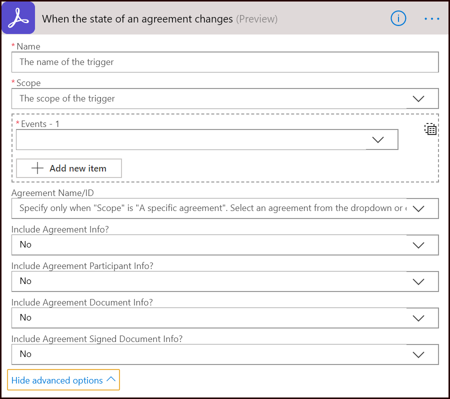 När statusen för ett avtal ändras