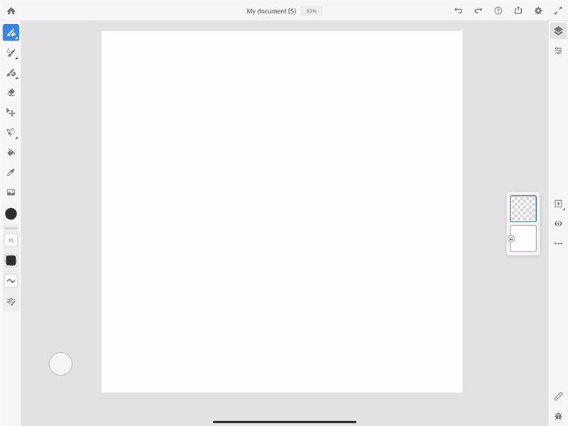 在画布上绘制素描。