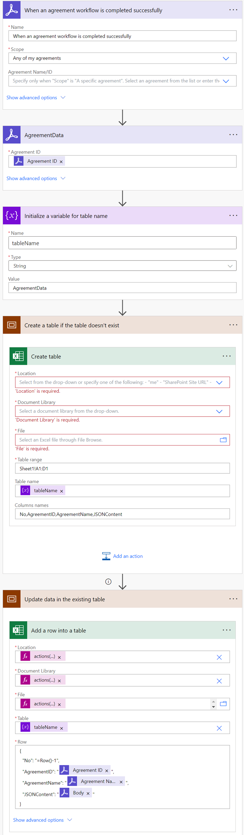 显示五个连接器的高级编辑视图