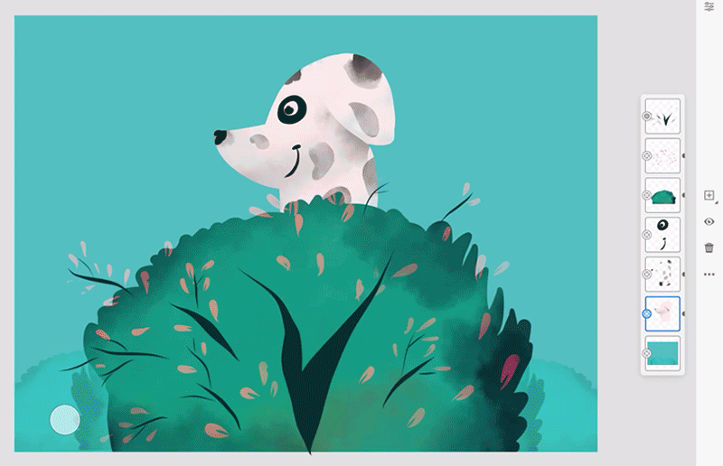 「向下合併」操作有助於將多個圖層合併為一個圖層以便輕鬆編輯。