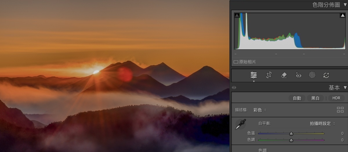 套用 HDR 效果之前的影像