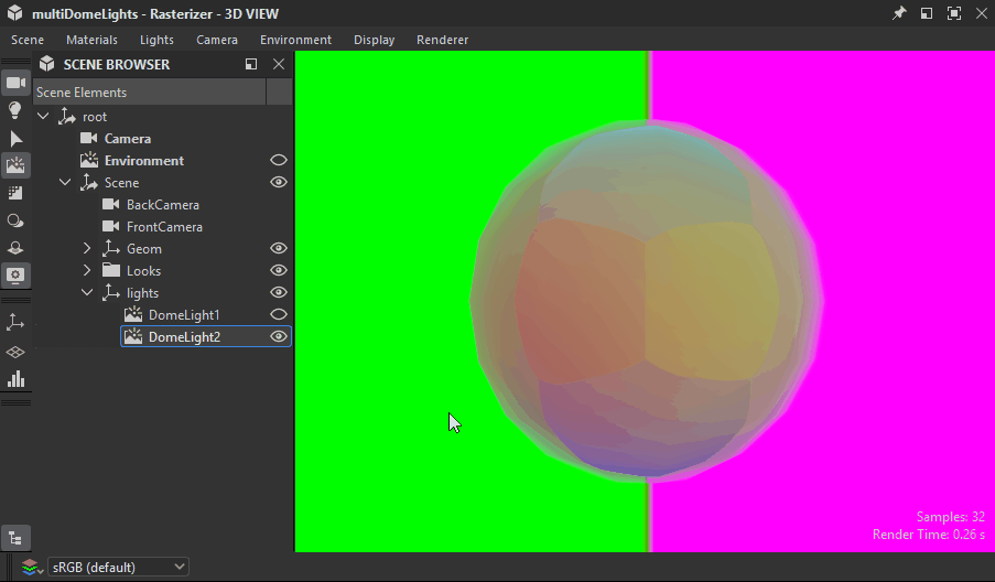 Scene browser - Toggling environment visibility