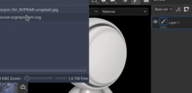 Gid showing drag and drop of a resource into the viewport