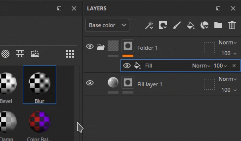 Drag drop in layer stack