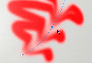 Gid showing a path point being moved and updating the smudge effect